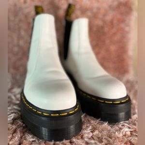 White Platform Chelsea Boots